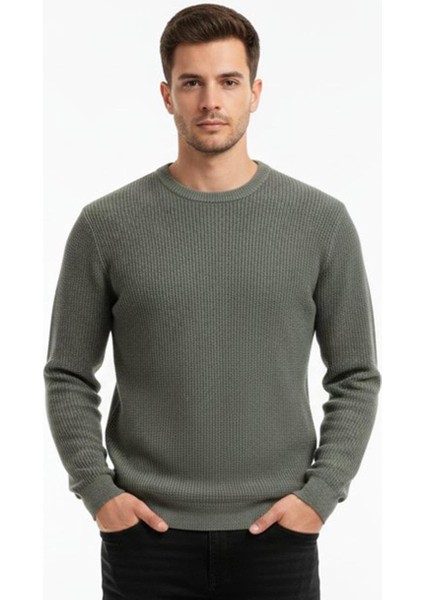 Haki Bisiklet Yaka Triko Kazak