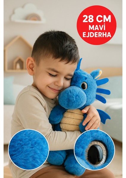 Mavi Ejderha Peluş Oyuncak – Yumuşak Dolgulu Sevimli Peluş Ejderha 28 cm Çocuk Oyuncak fiyatları