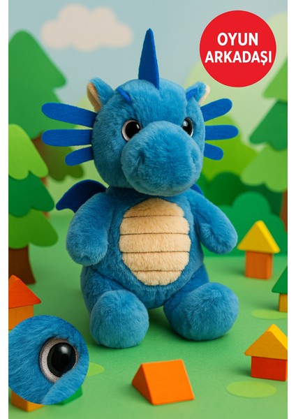 Mavi Ejderha Peluş Oyuncak – Yumuşak Dolgulu Sevimli Peluş Ejderha 28 cm Çocuk Oyuncak fırsatları