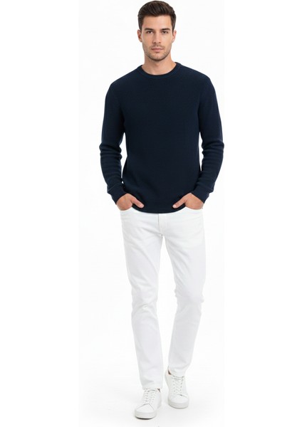 Indigo Bisiklet Yaka Triko Kazak