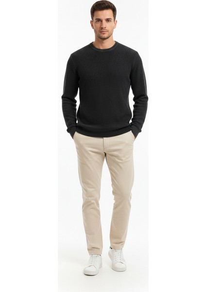 Antrasit Bisiklet Yaka Triko Kazak