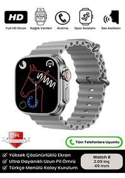 Şık Akıllı Saat 10 Ultra 49MM, 10 Kordon ve Kılıf Hediye Seti fiyatları