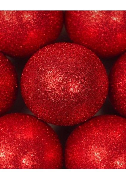 6’lı Simli Kırmızı Yılbaşı Ağacı Topu – 6 cm modelleri