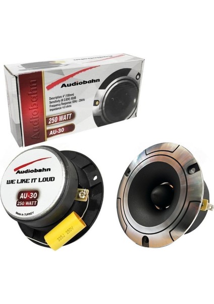Spl Dome Tweeter 250W 10CM Audiobahn Au-30