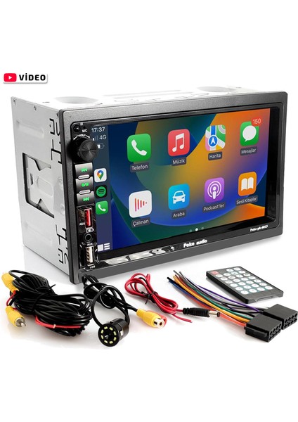 7'' Double Din Teyp 4X60W Dual Şarjlı USB Fm Sd Kameralı Poke PK-6013