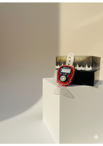 Hediyelik (Mevlid Çeyizlik Hac Umre) Sesli LED Işıklı Kutulu Taşlı Süslü Zikirmatik - 5 Adet