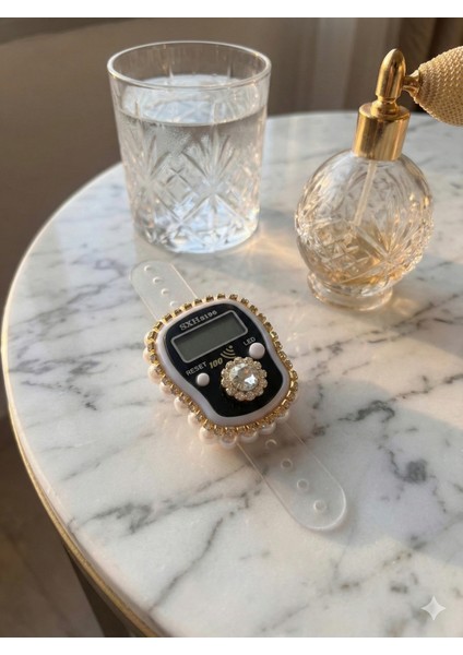 Hediyelik (Mevlid Çeyizlik Hac Umre) Sesli LED Işıklı Kutulu Taşlı Süslü Zikirmatik - 5 Adet