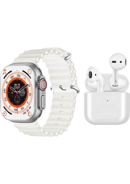 Ultra Watch 8 Akıllı Saat ve Pro 5 Bluetooth Kulaklık Seti