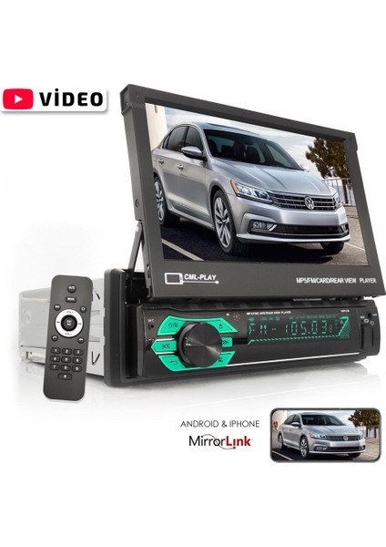 7'' Indash Teyp 4X45W Mirrorlink Bt Dual USB Tf Aux Poke PK-6017