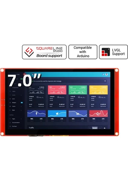 Crowpanel Basic 7-Inch Hmı Tft ESP32-S3 Programlanabilir Çerçevesiz Dokunmatik Ekran fiyatları