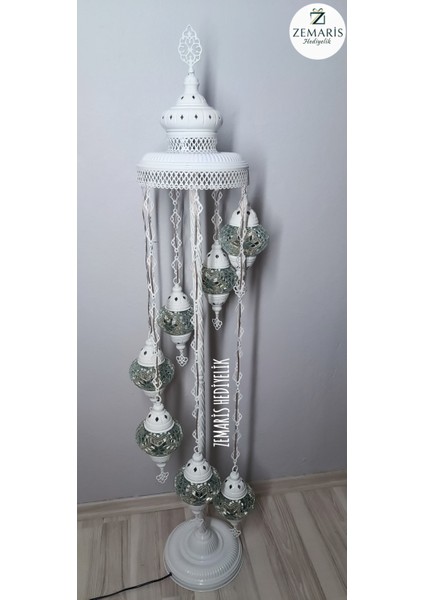 El Yapımı Otantik Mozaik Beyaz Lambader 7 Li fiyatları