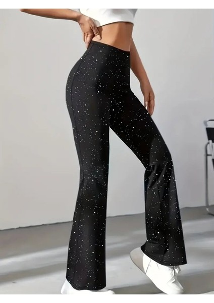 Cottonlab Kadın Yüksek Bel Taşlı Dalgıç Tayt fiyatları