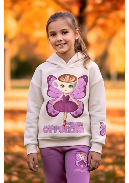 3 Iplik Ballerina Cappucino Desenli Kız Çocuk Eşofman Takım fiyatları