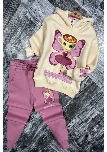 3 Iplik Ballerina Cappucino Desenli Kız Çocuk Eşofman Takım fırsatları