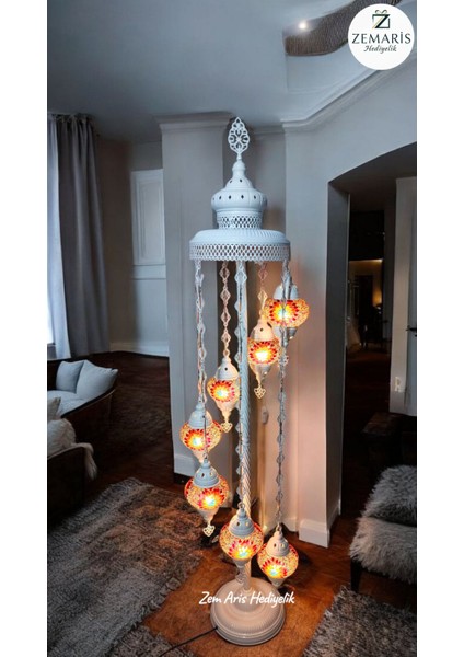 El Yapımı Otantik Mozaik Beyaz Lambader 7 Li fiyatları