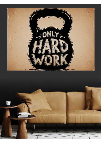 Halter "hard Work" Yazısı Dekoratif Kanvas - Mdf Ahşap Tablo modelleri