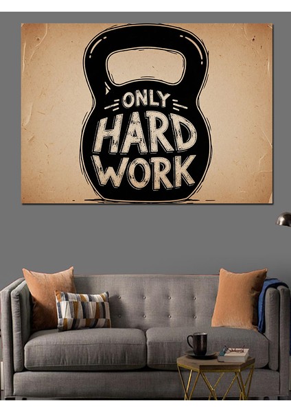Halter "hard Work" Yazısı Dekoratif Kanvas - Mdf Ahşap Tablo indirimleri