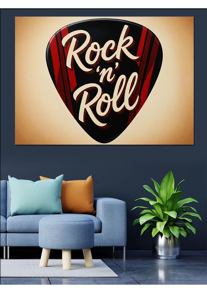 "rock'n Roll" Pena ve Yazı Dekoratif Kanvas - Mdf Ahşap Tablo indirimleri