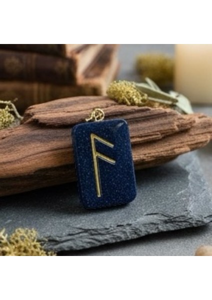 Mavi Yeşil Fehu Reçine Rune Kolye Ucu – El Yapımı Viking Sembolü Takı – Koruyucu Spiritüel Amulet fiyatları