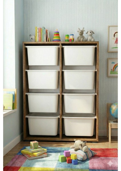 8 Çekmeceli Çok Amaçlı Oyuncak Dolabı ve Saklama Ünitesi – Çocuk Odası Düzenleyici Etiket Hediyeli fırsatları