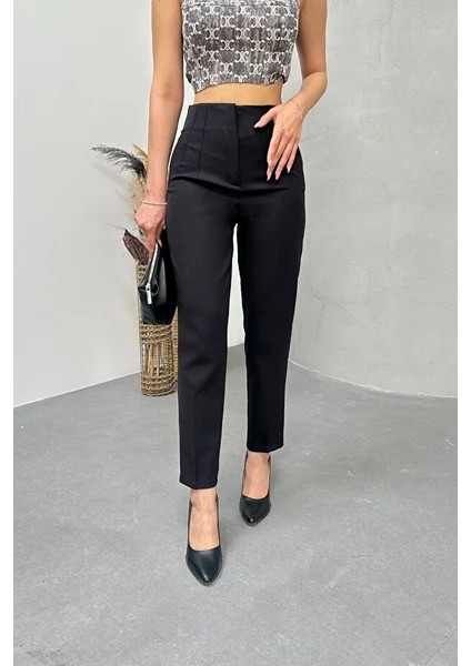 Kadın Yüksek Bel Pensli Zra Pantolon – Beyaz / Krem / Bej / Lacivert / Siyah | 36-46 Beden | Business & Ofis Kombin modelleri