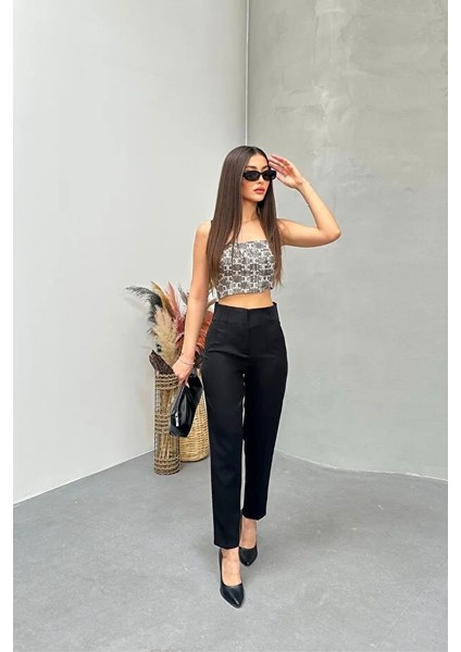 Kadın Yüksek Bel Pensli Zra Pantolon – Beyaz / Krem / Bej / Lacivert / Siyah | 36-46 Beden | Business & Ofis Kombin indirimleri