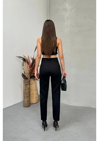 Kadın Yüksek Bel Pensli Zra Pantolon – Beyaz / Krem / Bej / Lacivert / Siyah | 36-46 Beden | Business & Ofis Kombin