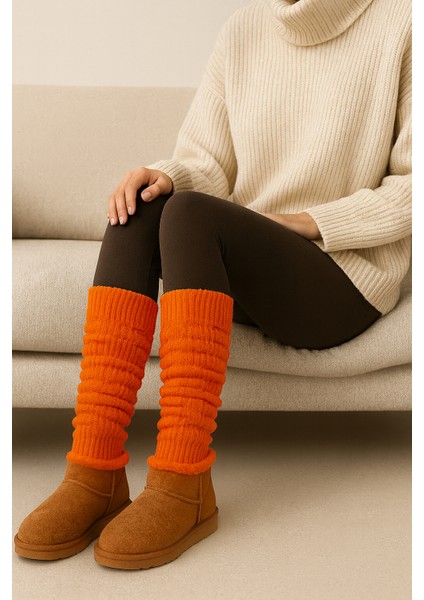 Original 1 Çift Premium Tozluk %100 Akrilik Triko Örgü Leg Warmer Ayak Isıtıcı Beyaz, Pembe, Turuncu, Gri, Lacivert, Turkuaz indirimleri