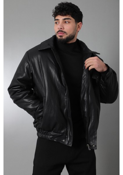 Kışlık Dolumlu Içi Kürklü Oversize Suni Deri Mont KMD_50502 modelleri