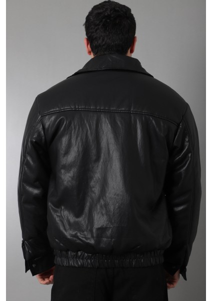 Kışlık Dolumlu Içi Kürklü Oversize Suni Deri Mont KMD_50502 indirimleri