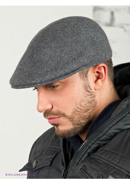 Kışlık Kaşe Şapka Yün Düz Renk Spor London Kasket -Füme