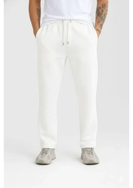 Erkek Üç Iplik Kışlık Pamuklu Ovarsize Bağcıklı Düz Paça Cepli Eşofman Altı Spor Rahat Model modelleri