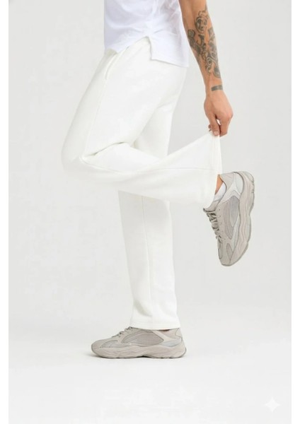 Erkek Üç Iplik Kışlık Pamuklu Ovarsize Bağcıklı Düz Paça Cepli Eşofman Altı Spor Rahat Model fırsatları