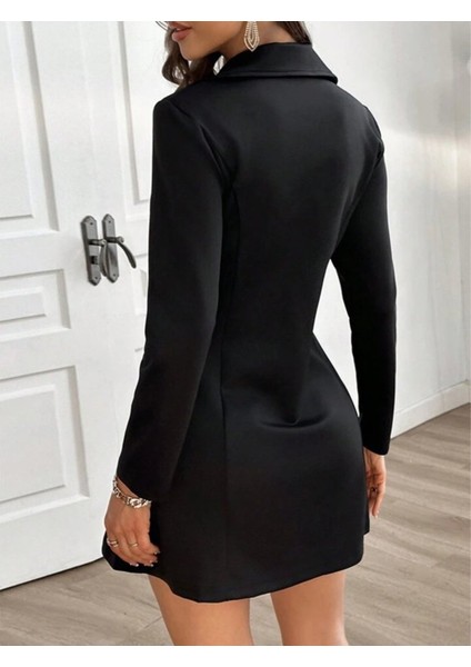 Cottonlab Kadın Uzun Kollu Yakalı Fermuarlı Düğme Detaylı Kısa Scuba Ceket fırsatları