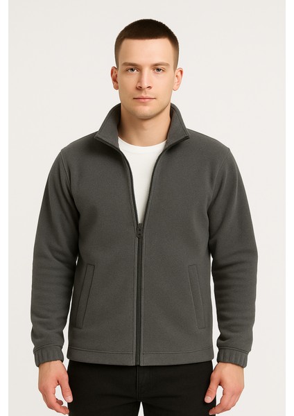 Erkek - Kadın Kalın Kışlık Tam Fermuarlı Regular Fit Polar Ceket