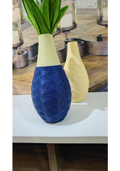 Kaliteli Örgü Dokulu Vazo – 3D Baskı, 2 Tonlu Dekoratif Aksesuar (Çiçekler Dahil Değildir) modelleri