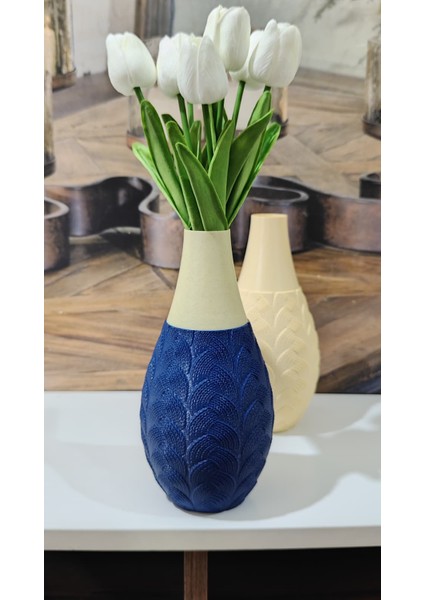 Kaliteli Örgü Dokulu Vazo – 3D Baskı, 2 Tonlu Dekoratif Aksesuar (Çiçekler Dahil Değildir) indirimleri