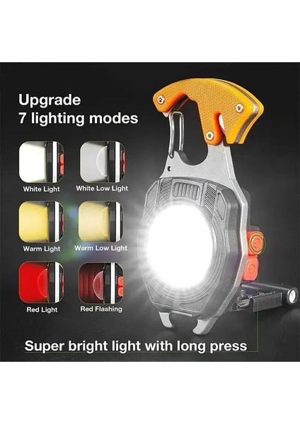 LED Şarj Edilebilir El Feneri Çok Amaçlı Alet Anahtarlık (4887)