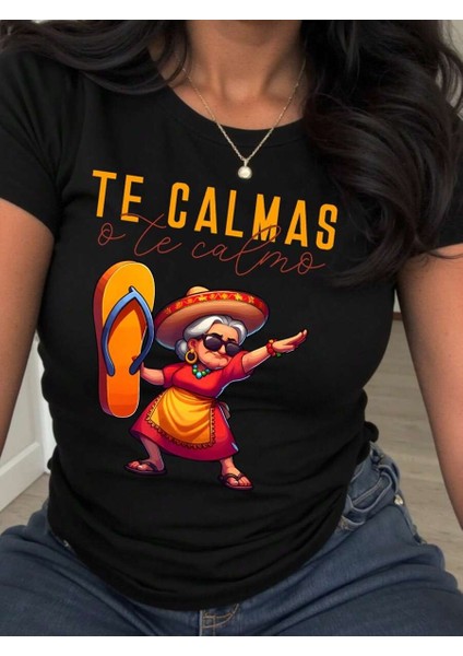 Komik Baskılı Oversize Kısa Kollu Tişort