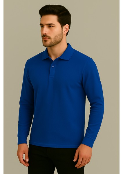 Regular Fit %100 Pamuk Polo Yaka Uzun Kollu Basic T-Shirt fiyatları
