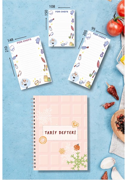 Şef Seti / Tarif Defteri / To-Do List / 100 Sayfa Spiralli