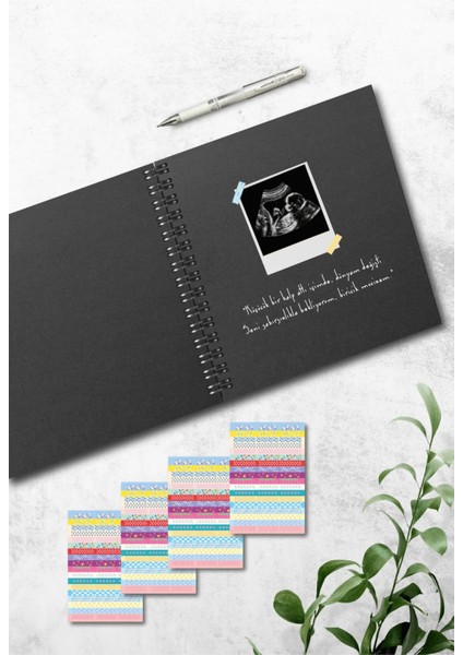 Modern Bebek Anı Defteri - Ilk 1 Yıl -Anne Bebek Günlüğü - Ajandası & Sticker ve Kalem Hediyeli modelleri