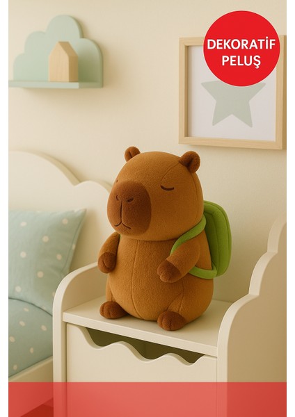 25 cm Koyu Kahverengi Sırt Çantalı Kapibara Peluş Oyuncak – Yumuşak Dolgu Sevimli Maskot fiyatları