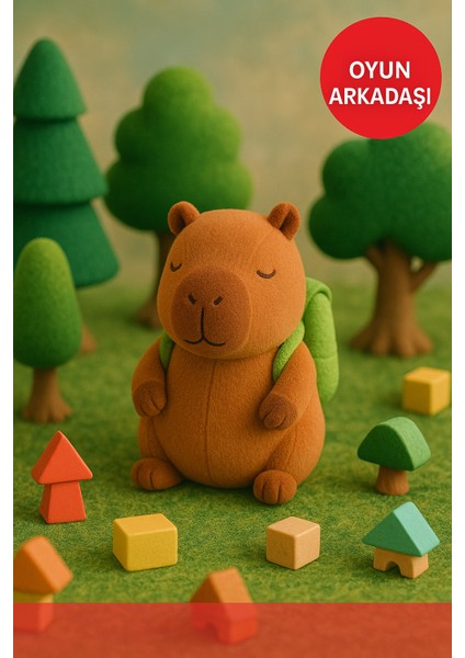 25 cm Koyu Kahverengi Sırt Çantalı Kapibara Peluş Oyuncak – Yumuşak Dolgu Sevimli Maskot modelleri