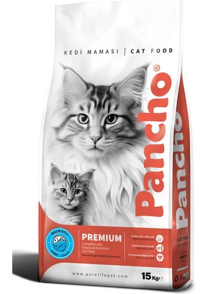Pure Life Pancho Somon Balık Etli Yetişkin Kedi Maması 15KG