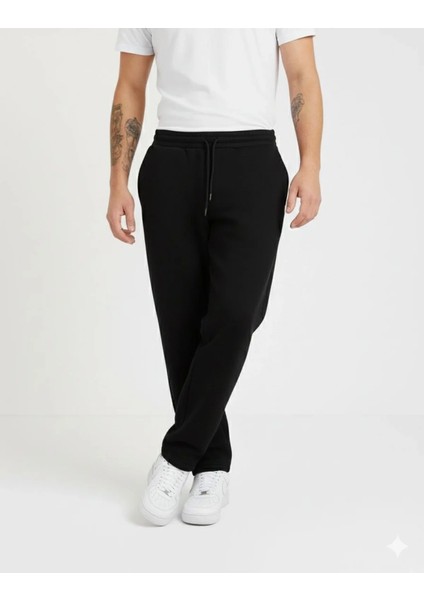 Erkek Üç Iplik Kışlık Pamuklu Ovarsize Bağcıklı Düz Paça Cepli Eşofman Altı Spor Rahat Model fiyatları