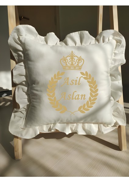 Bebek Fırfırlı Isme Özel Baskılı Yastık