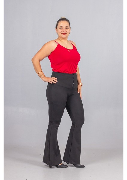 Büyük Beden Korse Kancalı Ispanyol Paça Tayt indirimleri