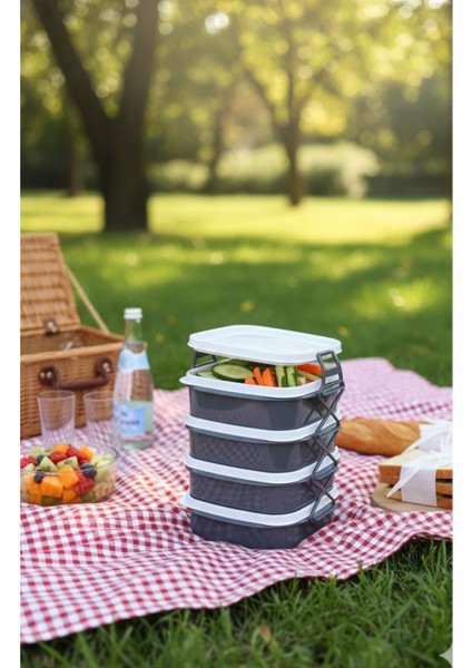 4 Katlı Beslenme Kutusu Kilit Mekanizmalı Okul Piknik Işyeri fırsatları