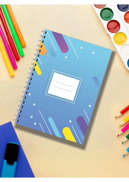 A4 Spiralli Karton Kapak - 4’lü Set - Kareli - Okul Defteri - 80 Yaprak modelleri